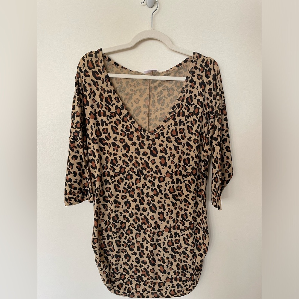 Leopard Print V-Neck Shirtdress